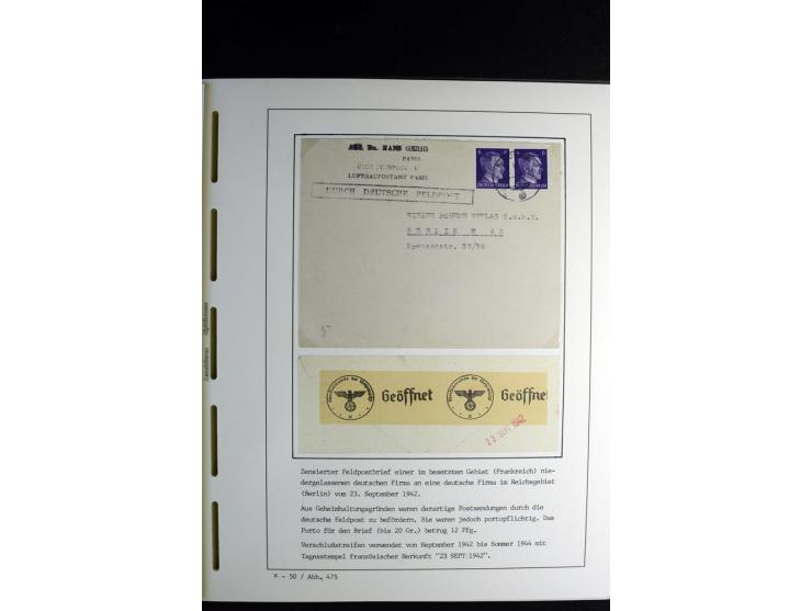 1940/45, über 280 Briefe aus und nach Deutschland, dabei Einschreiben, Wertbriefe, Luftpost, viele verschiedene Zensuren, all
