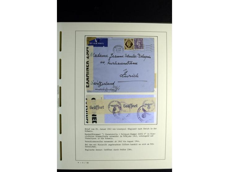 1940/45, über 280 Briefe aus und nach Deutschland, dabei Einschreiben, Wertbriefe, Luftpost, viele verschiedene Zensuren, all