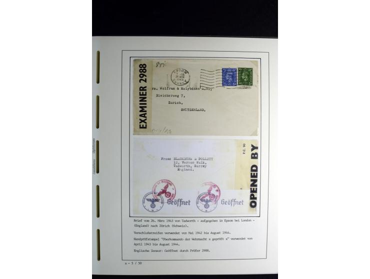 1940/45, über 280 Briefe aus und nach Deutschland, dabei Einschreiben, Wertbriefe, Luftpost, viele verschiedene Zensuren, all
