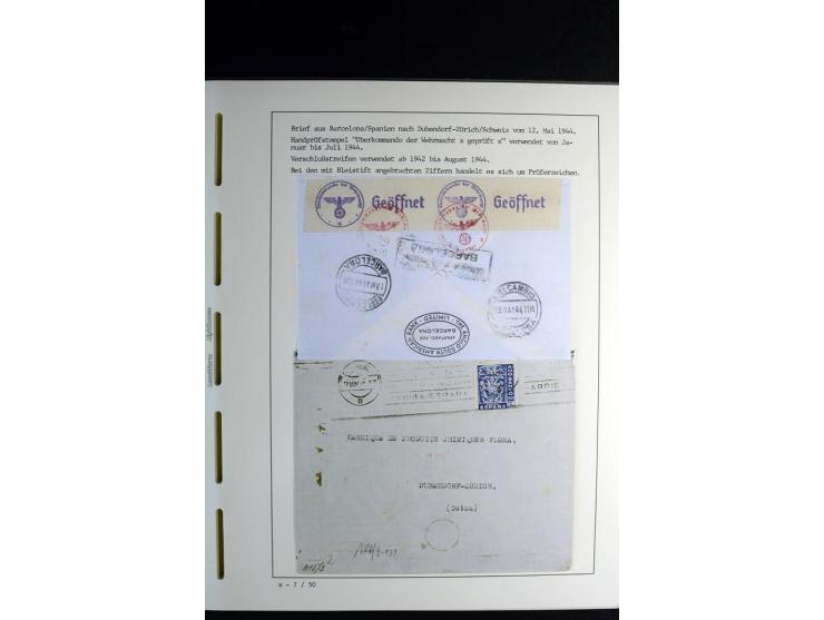 1940/45, über 280 Briefe aus und nach Deutschland, dabei Einschreiben, Wertbriefe, Luftpost, viele verschiedene Zensuren, all