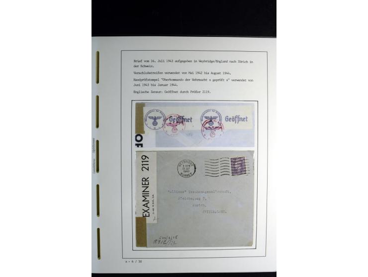 1940/45, über 280 Briefe aus und nach Deutschland, dabei Einschreiben, Wertbriefe, Luftpost, viele verschiedene Zensuren, all