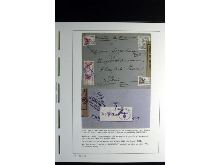 1940/45, über 280 Briefe aus und nach Deutschland, dabei Einschreiben, Wertbriefe, Luftpost, viele verschiedene Zensuren, all