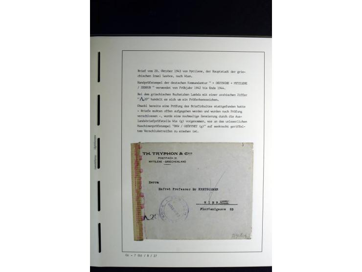1940/45, über 280 Briefe aus und nach Deutschland, dabei Einschreiben, Wertbriefe, Luftpost, viele verschiedene Zensuren, all