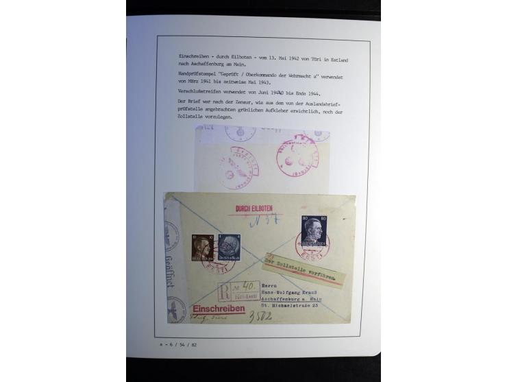 1940/45, über 280 Briefe aus und nach Deutschland, dabei Einschreiben, Wertbriefe, Luftpost, viele verschiedene Zensuren, all