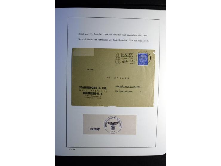 1940/45, über 280 Briefe aus und nach Deutschland, dabei Einschreiben, Wertbriefe, Luftpost, viele verschiedene Zensuren, all