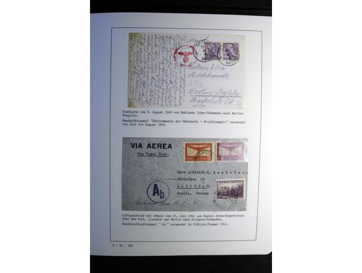 1940/45, über 280 Briefe aus und nach Deutschland, dabei Einschreiben, Wertbriefe, Luftpost, viele verschiedene Zensuren, all