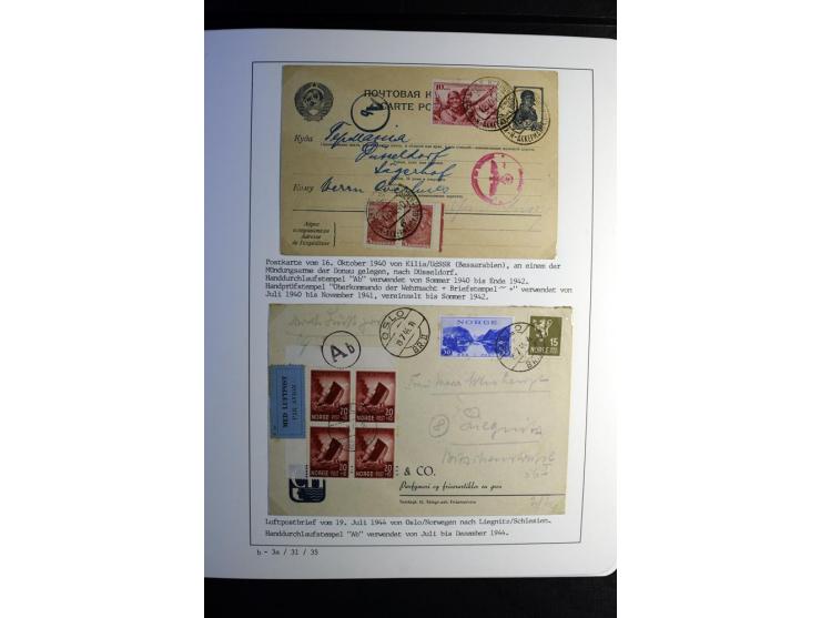 1940/45, über 280 Briefe aus und nach Deutschland, dabei Einschreiben, Wertbriefe, Luftpost, viele verschiedene Zensuren, all