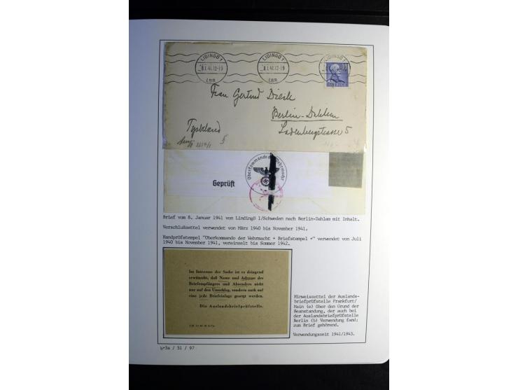 1940/45, über 280 Briefe aus und nach Deutschland, dabei Einschreiben, Wertbriefe, Luftpost, viele verschiedene Zensuren, all