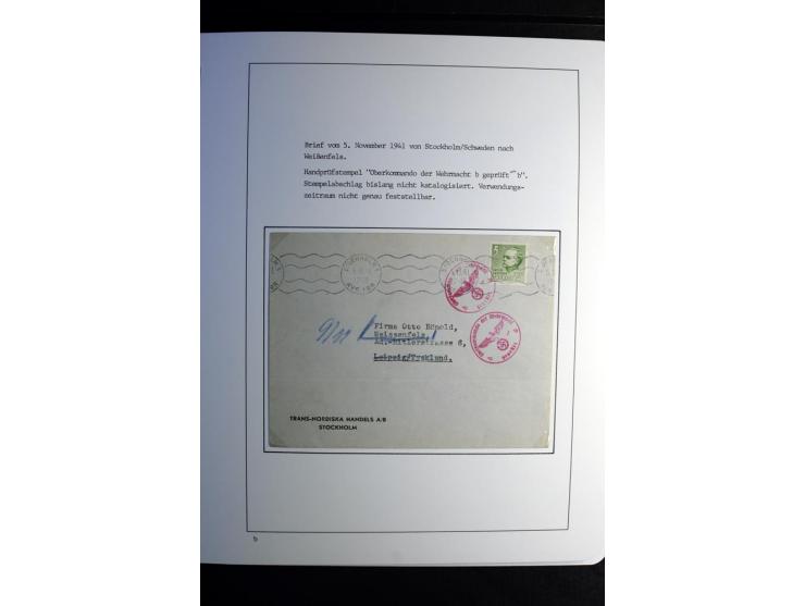 1940/45, über 280 Briefe aus und nach Deutschland, dabei Einschreiben, Wertbriefe, Luftpost, viele verschiedene Zensuren, all