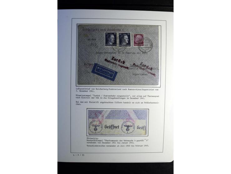 1940/45, über 280 Briefe aus und nach Deutschland, dabei Einschreiben, Wertbriefe, Luftpost, viele verschiedene Zensuren, all