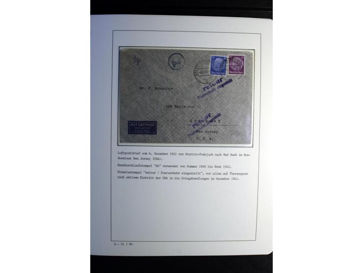 1940/45, über 280 Briefe aus und nach Deutschland, dabei Einschreiben, Wertbriefe, Luftpost, viele verschiedene Zensuren, all