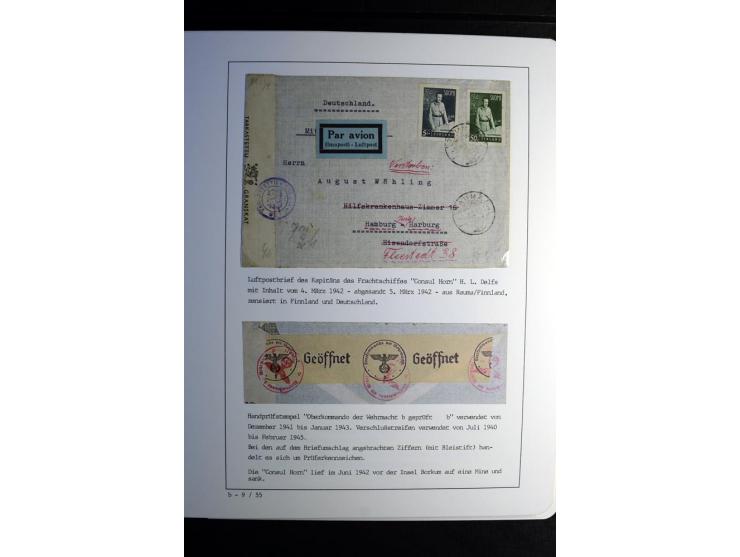 1940/45, über 280 Briefe aus und nach Deutschland, dabei Einschreiben, Wertbriefe, Luftpost, viele verschiedene Zensuren, all