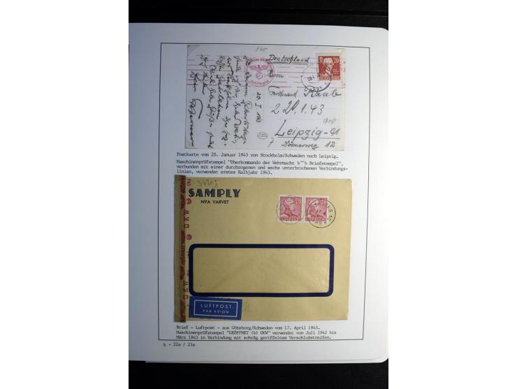 1940/45, über 280 Briefe aus und nach Deutschland, dabei Einschreiben, Wertbriefe, Luftpost, viele verschiedene Zensuren, all