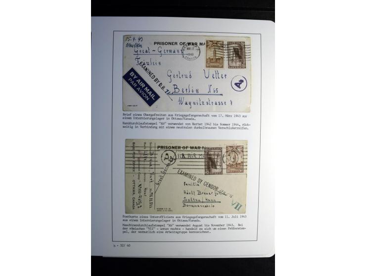 1940/45, über 280 Briefe aus und nach Deutschland, dabei Einschreiben, Wertbriefe, Luftpost, viele verschiedene Zensuren, all