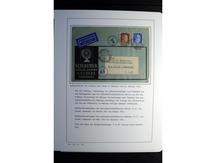 1940/45, über 280 Briefe aus und nach Deutschland, dabei Einschreiben, Wertbriefe, Luftpost, viele verschiedene Zensuren, all