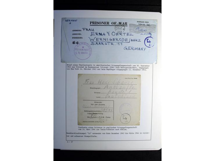 1940/45, über 280 Briefe aus und nach Deutschland, dabei Einschreiben, Wertbriefe, Luftpost, viele verschiedene Zensuren, all