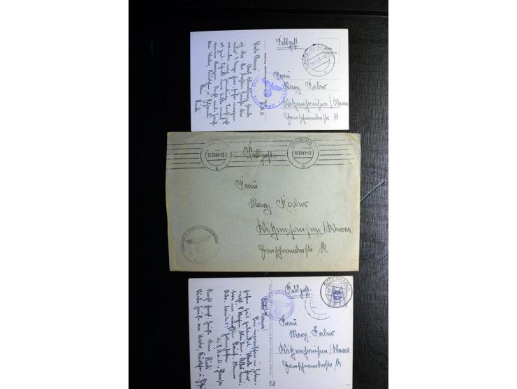 1940/45, über 280 Briefe aus und nach Deutschland, dabei Einschreiben, Wertbriefe, Luftpost, viele verschiedene Zensuren, all