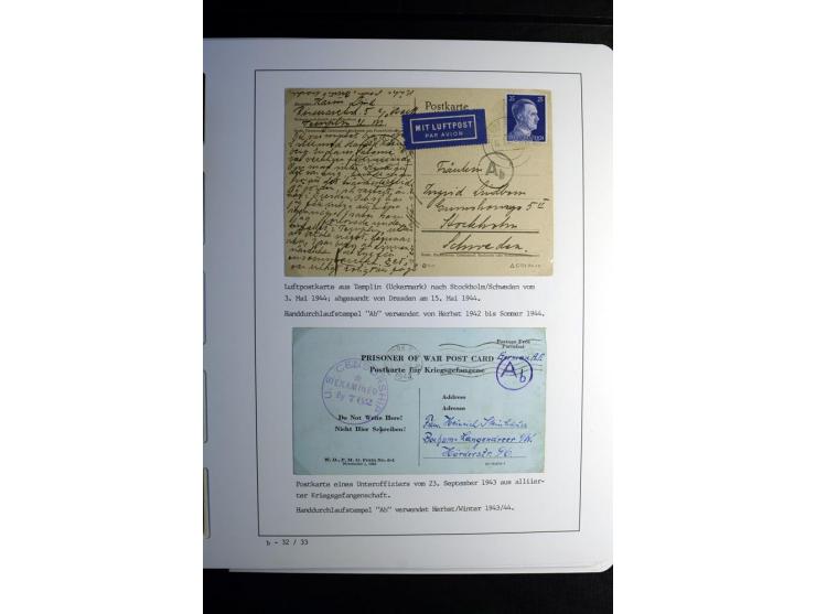 1940/45, über 280 Briefe aus und nach Deutschland, dabei Einschreiben, Wertbriefe, Luftpost, viele verschiedene Zensuren, all