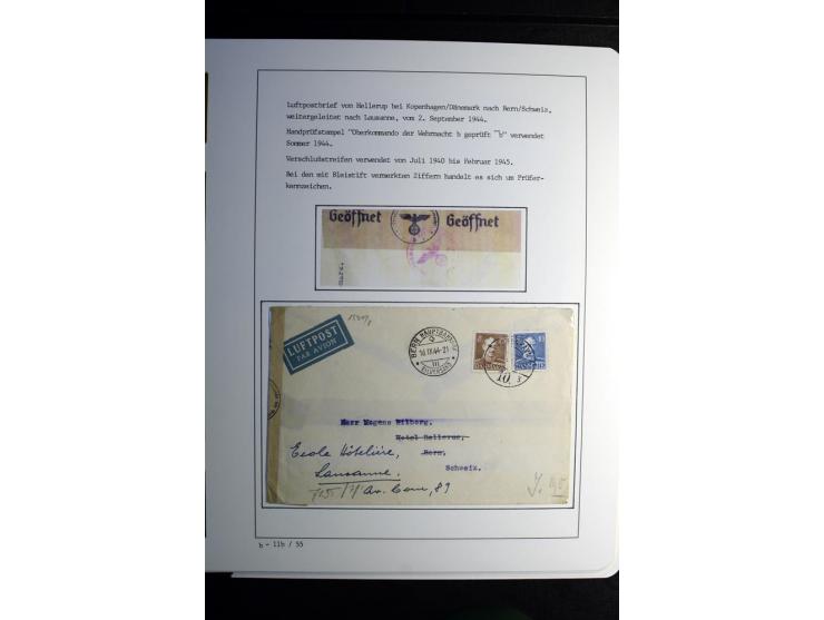 1940/45, über 280 Briefe aus und nach Deutschland, dabei Einschreiben, Wertbriefe, Luftpost, viele verschiedene Zensuren, all