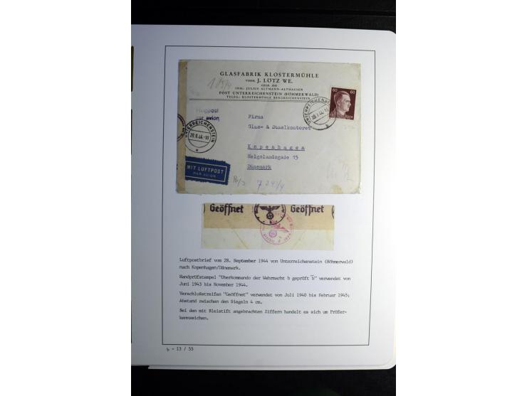 1940/45, über 280 Briefe aus und nach Deutschland, dabei Einschreiben, Wertbriefe, Luftpost, viele verschiedene Zensuren, all
