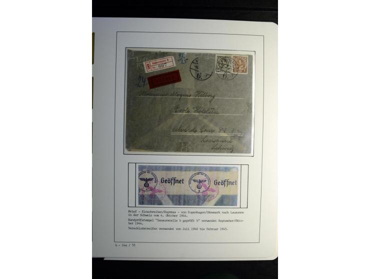 1940/45, über 280 Briefe aus und nach Deutschland, dabei Einschreiben, Wertbriefe, Luftpost, viele verschiedene Zensuren, all