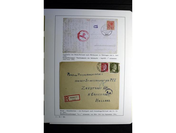 1940/45, über 280 Briefe aus und nach Deutschland, dabei Einschreiben, Wertbriefe, Luftpost, viele verschiedene Zensuren, all