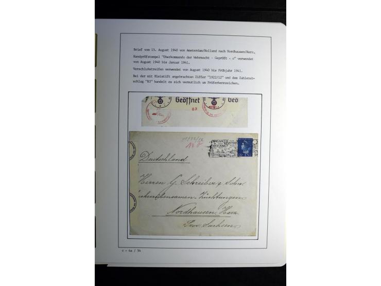1940/45, über 280 Briefe aus und nach Deutschland, dabei Einschreiben, Wertbriefe, Luftpost, viele verschiedene Zensuren, all