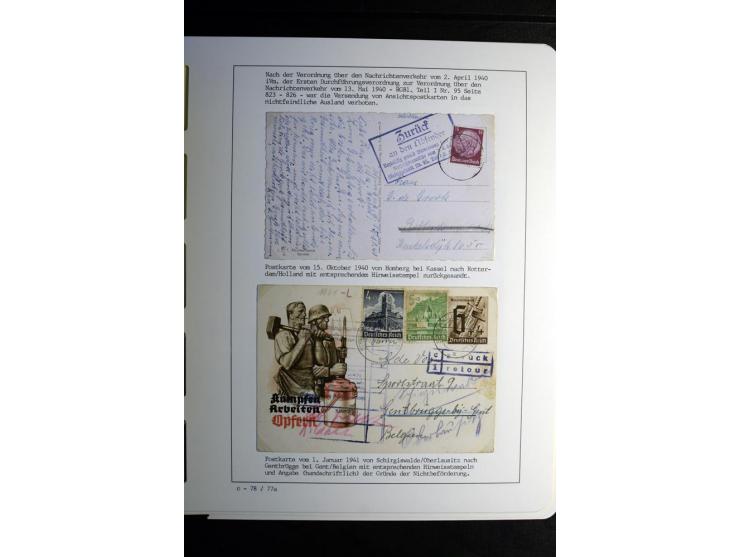 1940/45, über 280 Briefe aus und nach Deutschland, dabei Einschreiben, Wertbriefe, Luftpost, viele verschiedene Zensuren, all