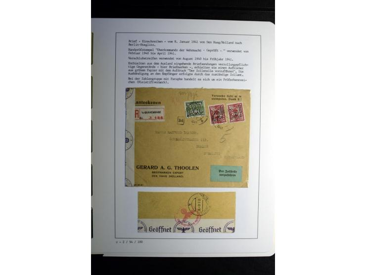 1940/45, über 280 Briefe aus und nach Deutschland, dabei Einschreiben, Wertbriefe, Luftpost, viele verschiedene Zensuren, all