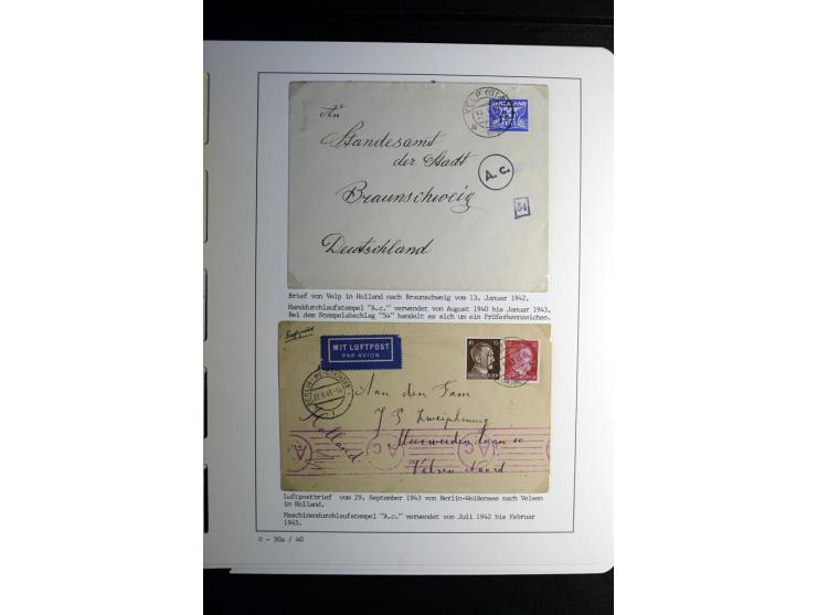 1940/45, über 280 Briefe aus und nach Deutschland, dabei Einschreiben, Wertbriefe, Luftpost, viele verschiedene Zensuren, all