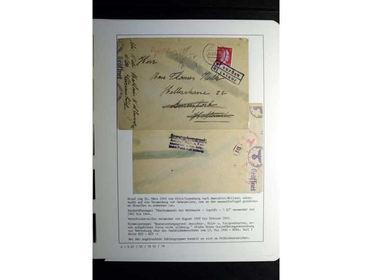 1940/45, über 280 Briefe aus und nach Deutschland, dabei Einschreiben, Wertbriefe, Luftpost, viele verschiedene Zensuren, all