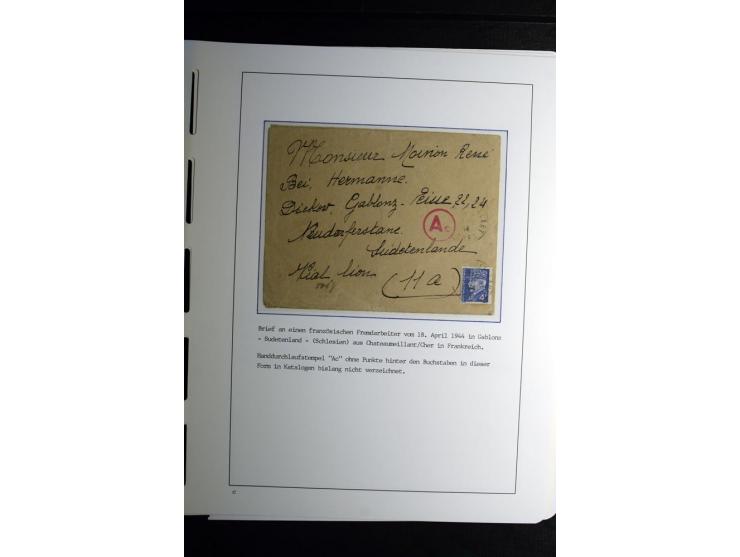 1940/45, über 280 Briefe aus und nach Deutschland, dabei Einschreiben, Wertbriefe, Luftpost, viele verschiedene Zensuren, all