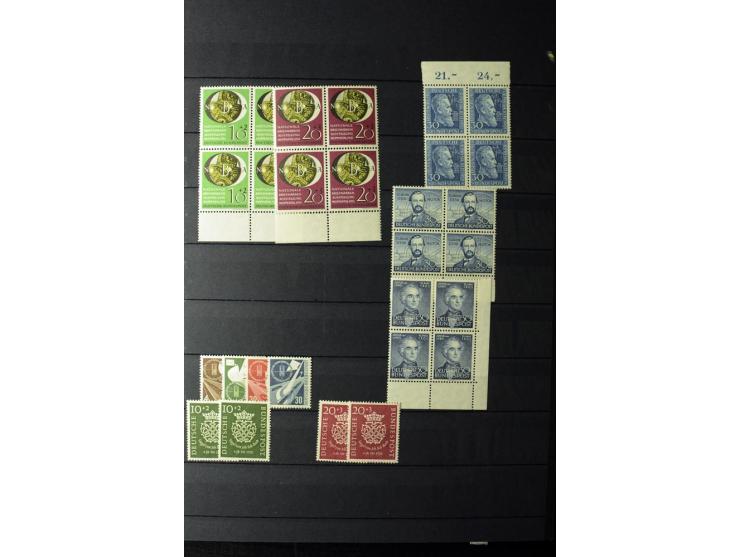 1861/1954 (ca.), fast ausschließlich postfrische Partie, meist bessre Ausgaben nach 1945, vieles in 4er-Blocks (u.a. Berlin 6