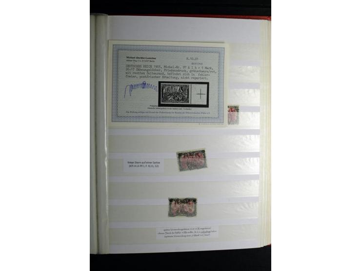 1900/1918, interessante Spezialsammlung der Markwerte ab Reichspost inkl. den Aufdruckausgaben bei den Dt. Auslandspostämtern