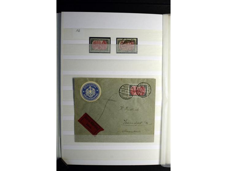 1900/1918, interessante Spezialsammlung der Markwerte ab Reichspost inkl. den Aufdruckausgaben bei den Dt. Auslandspostämtern