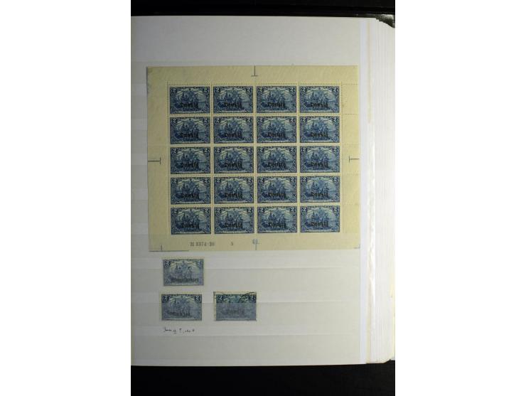 1900/1918, interessante Spezialsammlung der Markwerte ab Reichspost inkl. den Aufdruckausgaben bei den Dt. Auslandspostämtern
