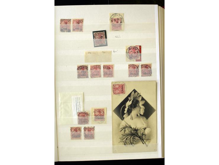 1900, hochinteressante Spezial-Sammlung "Germania Reichspost" bis 80 Pfg. inkl. der Aufdruck-Ausgaben bei den Auslandspostämt
