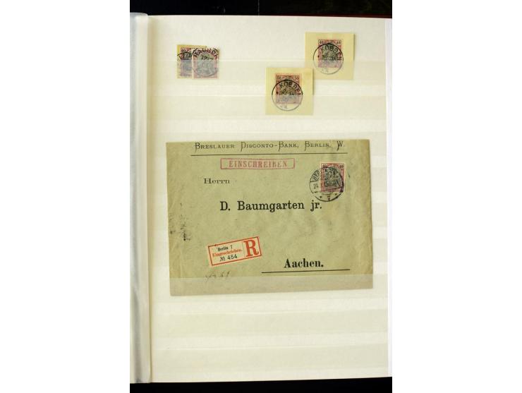 1900, hochinteressante Spezial-Sammlung "Germania Reichspost" bis 80 Pfg. inkl. der Aufdruck-Ausgaben bei den Auslandspostämt