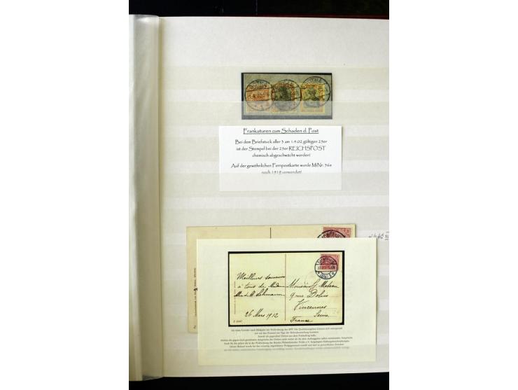 1900, hochinteressante Spezial-Sammlung "Germania Reichspost" bis 80 Pfg. inkl. der Aufdruck-Ausgaben bei den Auslandspostämt