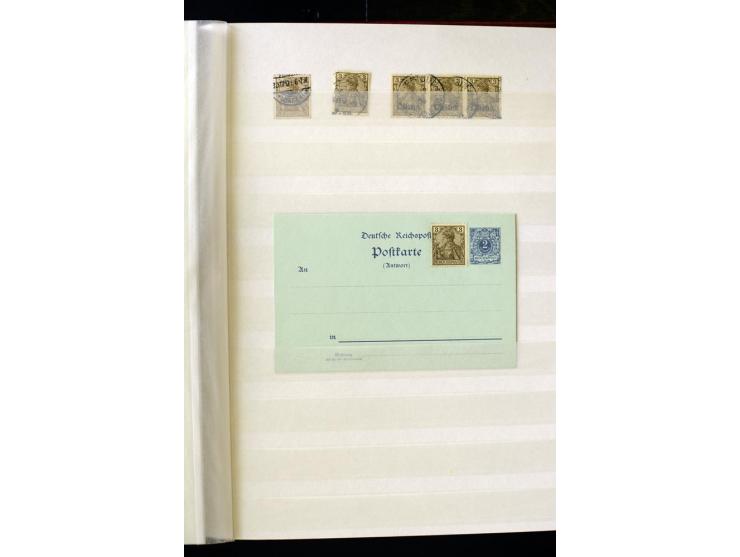 1900, hochinteressante Spezial-Sammlung "Germania Reichspost" bis 80 Pfg. inkl. der Aufdruck-Ausgaben bei den Auslandspostämt