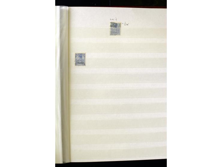 1900, hochinteressante Spezial-Sammlung "Germania Reichspost" bis 80 Pfg. inkl. der Aufdruck-Ausgaben bei den Auslandspostämt
