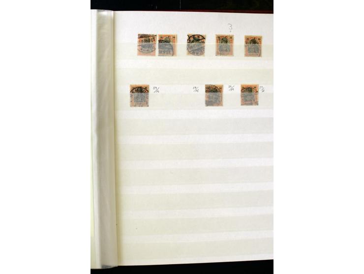 1900, hochinteressante Spezial-Sammlung "Germania Reichspost" bis 80 Pfg. inkl. der Aufdruck-Ausgaben bei den Auslandspostämt