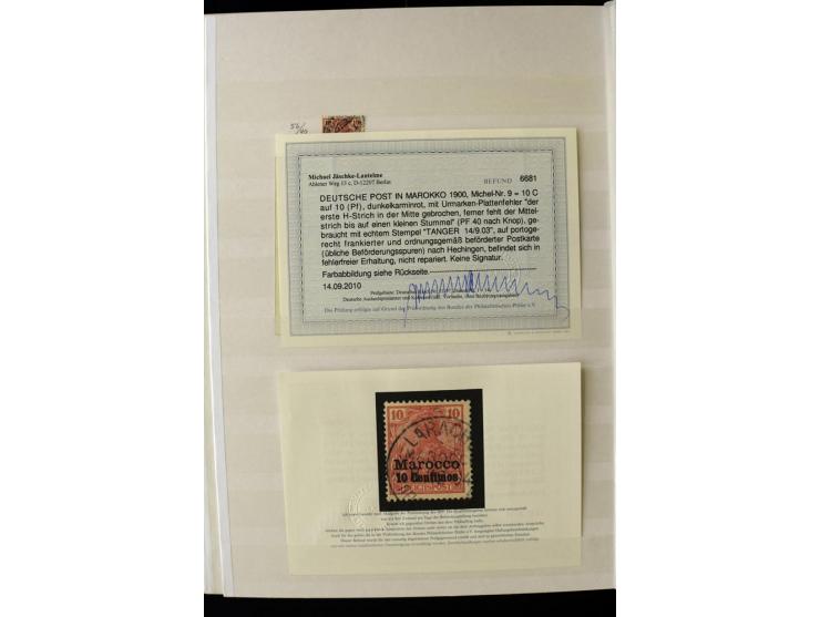 1900, hochinteressante Spezial-Sammlung "Germania Reichspost" bis 80 Pfg. inkl. der Aufdruck-Ausgaben bei den Auslandspostämt