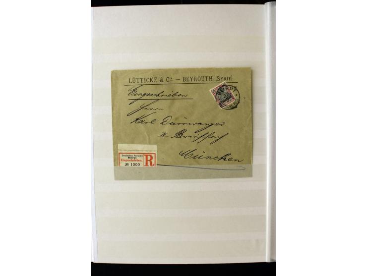 1900, hochinteressante Spezial-Sammlung "Germania Reichspost" bis 80 Pfg. inkl. der Aufdruck-Ausgaben bei den Auslandspostämt
