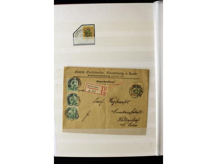 1900, hochinteressante Spezial-Sammlung "Germania Reichspost" bis 80 Pfg. inkl. der Aufdruck-Ausgaben bei den Auslandspostämt
