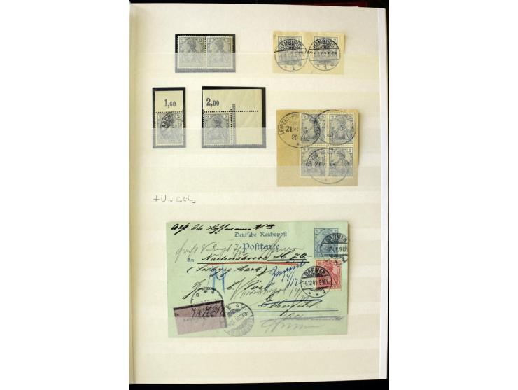 1900, hochinteressante Spezial-Sammlung "Germania Reichspost" bis 80 Pfg. inkl. der Aufdruck-Ausgaben bei den Auslandspostämt
