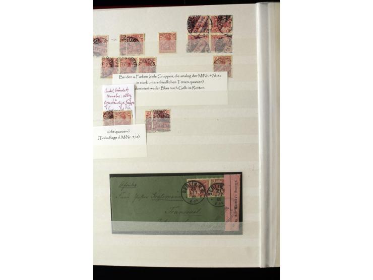 1900, hochinteressante Spezial-Sammlung "Germania Reichspost" bis 80 Pfg. inkl. der Aufdruck-Ausgaben bei den Auslandspostämt