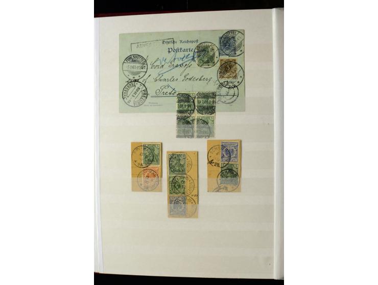 1900, hochinteressante Spezial-Sammlung "Germania Reichspost" bis 80 Pfg. inkl. der Aufdruck-Ausgaben bei den Auslandspostämt