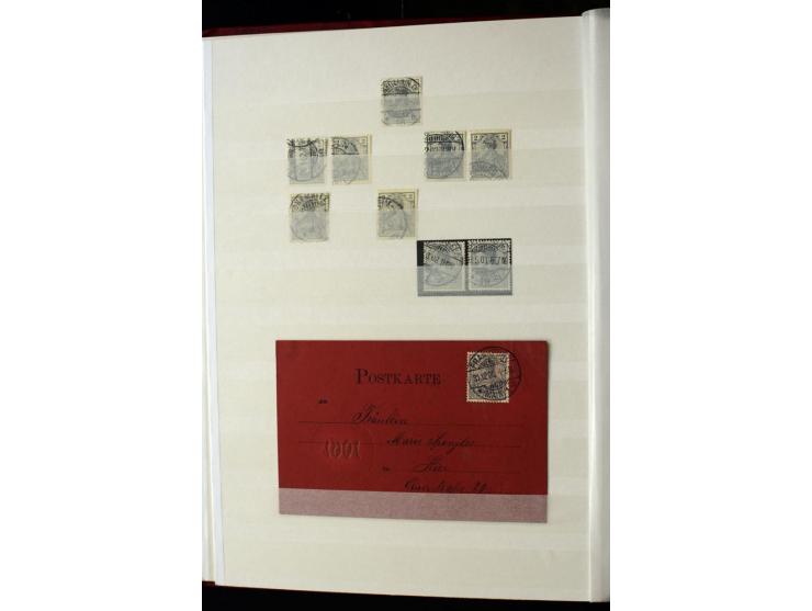 1900, hochinteressante Spezial-Sammlung "Germania Reichspost" bis 80 Pfg. inkl. der Aufdruck-Ausgaben bei den Auslandspostämt