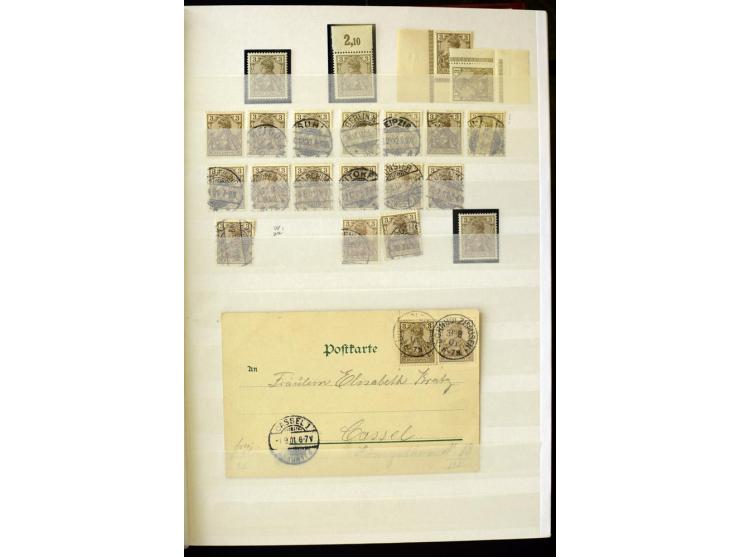 1900, hochinteressante Spezial-Sammlung "Germania Reichspost" bis 80 Pfg. inkl. der Aufdruck-Ausgaben bei den Auslandspostämt
